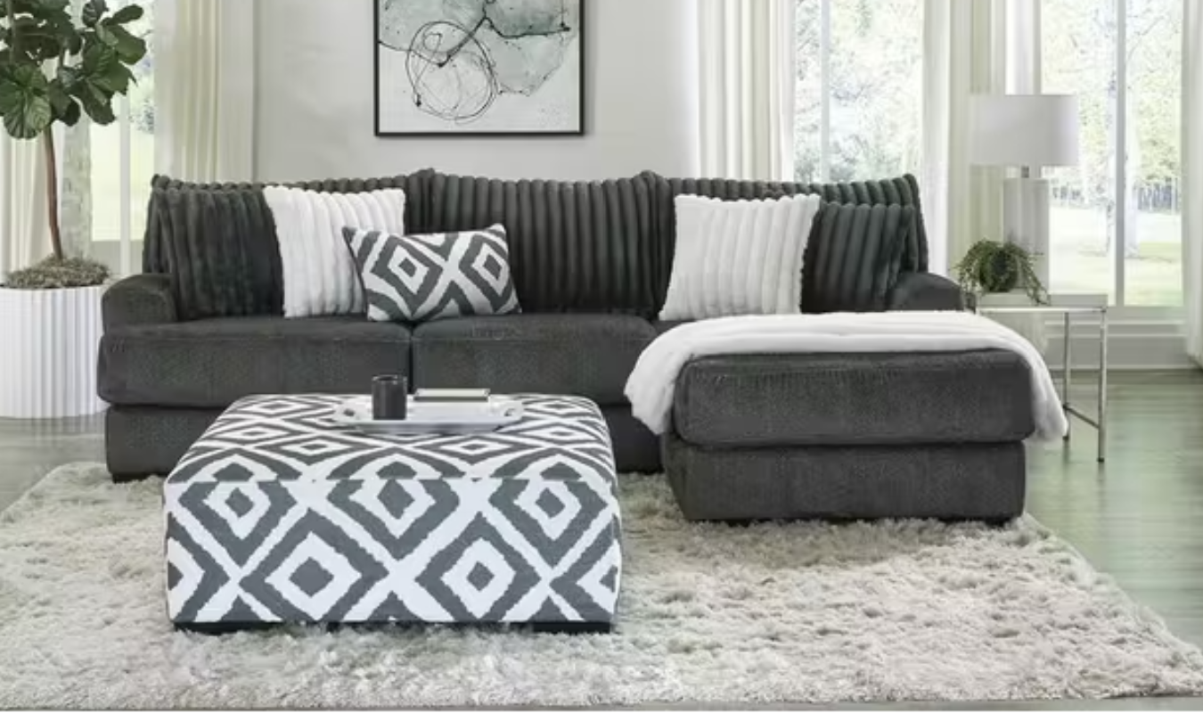 Albany Tweed Gunmetal Sectional