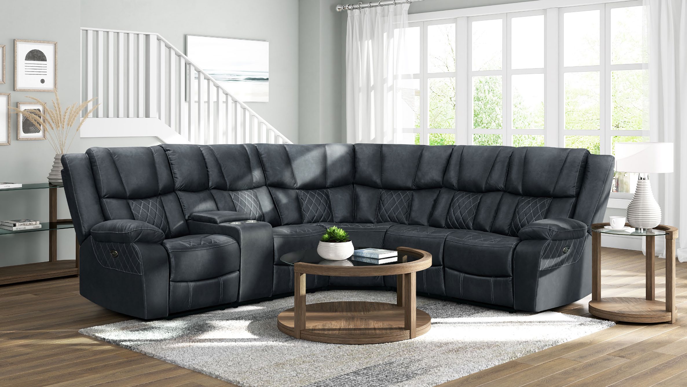 Albany Lux Ebony Motion Sectional