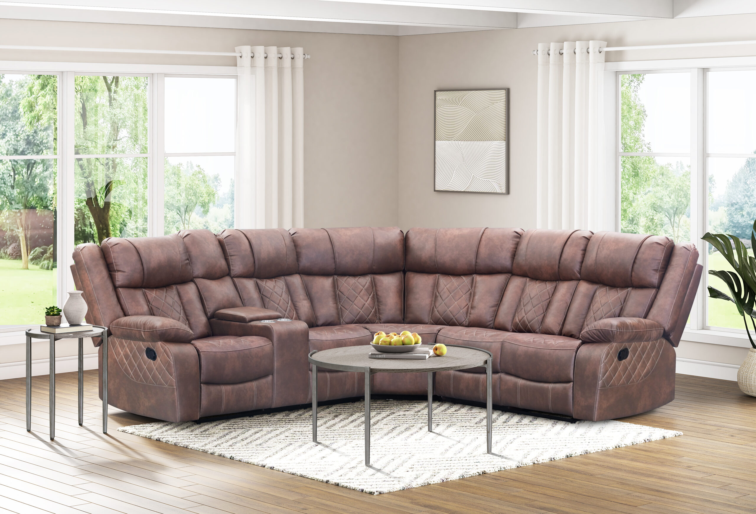 Albany Lux Brown Motion Sectional